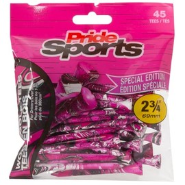PrideSports Paint Splatter Wooden Golf Tees - 2 3/4" 45 Count Bag - Neon Pink & Black