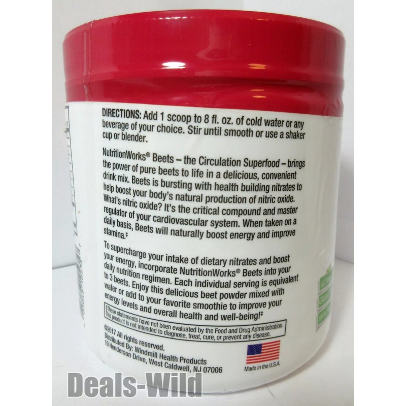 Nutrition Works Beets Circulation Superfood Powder Mix for Smoothie NutritionWorks