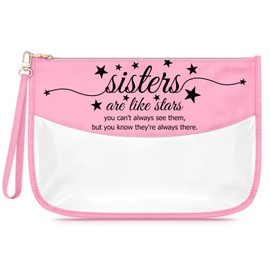 Sfodiary Sister Gifts from Sister Birthday Gifts for Women Makeup Bag Christmas Graduation for Teen Girl Travel Cosmetic Bag Friendship Present for Friends Bestie Zipper Travel Pouch