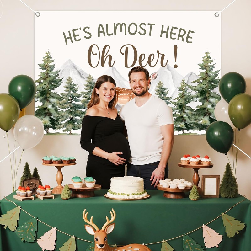 Balterever Deer Baby Shower Decorations for Boys Oh Deer He’s