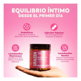 Probióticos Mujer Lactobacillus Prebióticos Inulina Probioticos Vaginales Salud Flora Íntima Formula Natural Libre Quimicos Health Hack Urazen