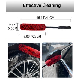 YILANBON Wheel Brushe,Wheel Brush, Soft, Dense Fibers Clean Car Rim Wheels Safely (3PCS)