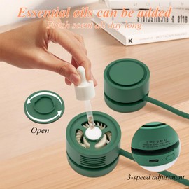 JEDLEM Portable Neck Fan | Green | 360° Surround Airflow | 3 Speed Settings | USB Rechargeable | Ultra-Light Design | Hands-Free | Summer Cooling Essential