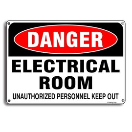 Electrical Room Danger Sign UV Protected Reflective 10 X 7 Inch Rust Free 40 Mil Aluminum Sign Laminated
