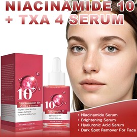 2PCS 10% Nicotinamide And 4% TXA Serum-Hyaluronic Acid Serum,Niacinamide Brightening Serum for Face,Discoloration Correcting Cream,Pore Minimizer,Blemish Reduction,Korean Skin Care 30ml
