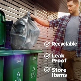 ToughBag 55 Gallon Clear Trash Bags Heavy Duty (150 COUNT) – Large Clear Trash Bags 55-60 Gallon Heavy Duty, Lawn and Leaf Trash Can Liners - Made in USA