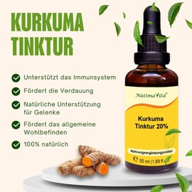 Kurkuma Tinktur - 50 ml - Unterstützt das Wohlbefinden und die Verdauung- 100% natürliches Extrakt - NatimaVita