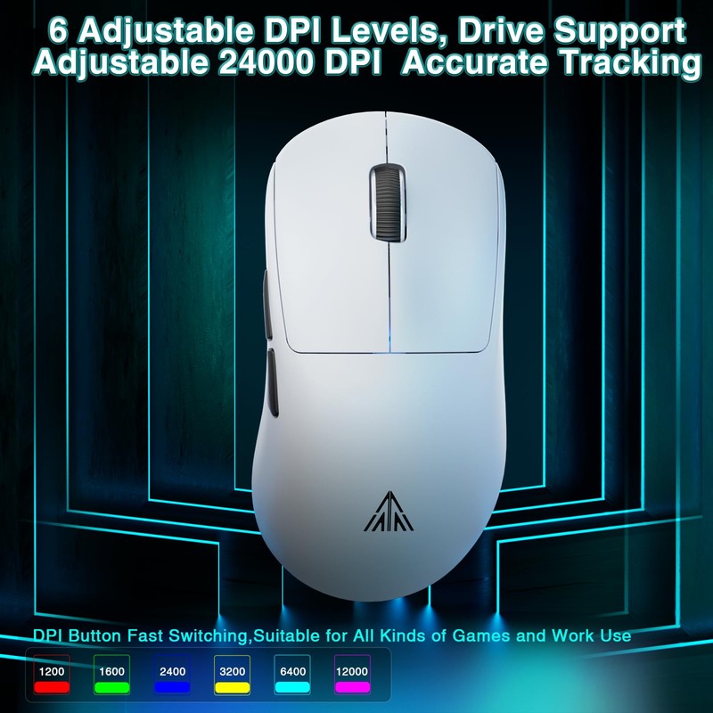 SOLAKAKA SM850 Wireless Gaming Mouse, 24000 DPI, 55g Lightweight Mouse