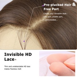 SUKRI 13×4 Synthetic Lace Front Wig 26 Inch Drak Brown Wigs for Women Preplucked Straight Chocolate Brown Wig with Baby Hair Heat Resistant Fiber Wigs for Daily Use