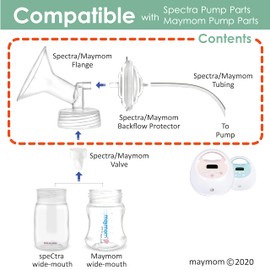 Maymom Pump Parts Compatible with Spectra S2 S1, 9 Plus Breastpump. Not Original Spectra Pump Parts. Replace S2 Accessories and Flange. Flange Backflow Protector Tubing (27mm)