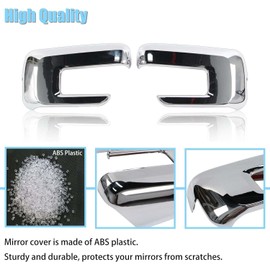 AUCERAMIC Chrome Mirror Caps Fit for Ford F150 2021 2022 2023 2024 2025 Mirror Cover + Door Handle Cover Caps W/ 2 SMT Keyholes