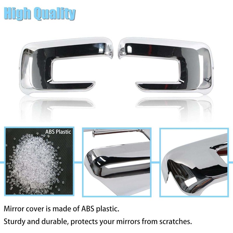 AUCERAMIC Chrome Mirror Caps Fit for Ford F150 2021 2022