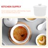 Angoily 2pcs 400ml White Ceramic Stew Pot with Lid 3.