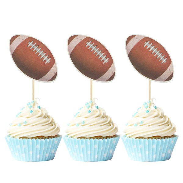 Gyufise 36 piezas de decoración para tartas de rugby con temática de fútbol americano para baby shower, decoración de fiesta de cumpleaños