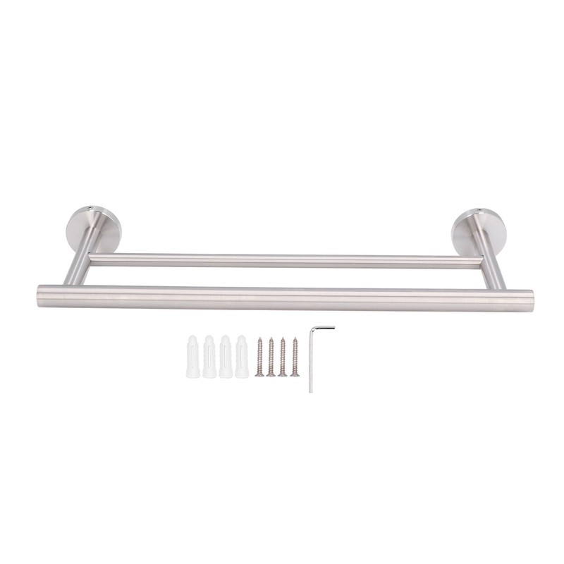 Double Bath Towel Bar Modern Style Stainless Steel Towel Holder