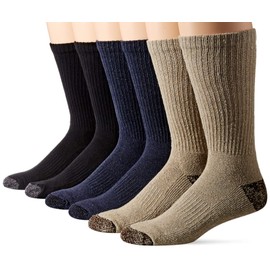 Carolina Ultimate Men's Midweight Cushion Casual Boot Crew Socks 6 Pair Pack, Assorted, Large
