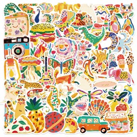 Color Illustration Graffiti 50PCS Stickers for Water Bottles Scrapbook Laptop Skateboard Journal Luggage Bike Computer Helmet Guitar,Colorful Art Painting Waterproof Decals for Teens Kids Adults