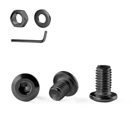 GOHODOMINO M5×6mm Flat Head Socket Cap Screws Bolts, Nuts, Flat Washers, 20Pcs, 304 Stainless Steel, Black Oxide, Allen Socket Drive, with Hex Spanner