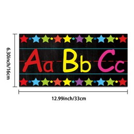 12 Pcs Alphabet for Classroom Wall Set Alphabet Bulletin Board Chart Number Line Including Numbers 0-9 and Adhesive Dots for Pre School Kindergarten Playroom Bedroom