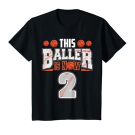 Kids Basketball player 2 Years Old Boy Basketball 2nd Birthday T-Shirt