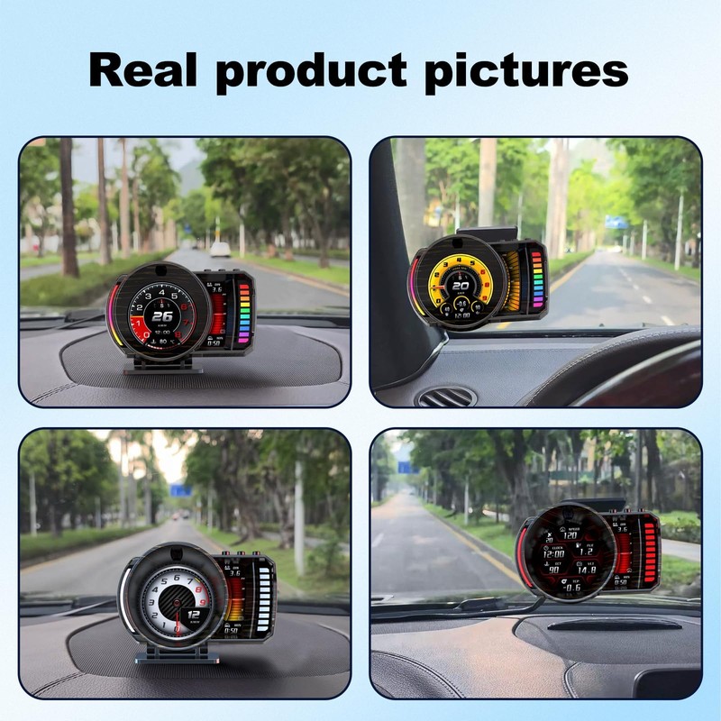 wiiyii OBD2 Gauge Display Heads Up Display for Cars,Speedometer for