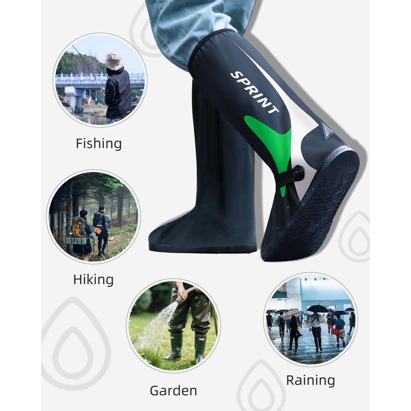 RINJOY Waterproof Shoe Covers with Reflector for Men and Women