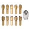 sourcing map 10-Piece Drill Chuck Collet Set 0.5-3.2 mm, Brass