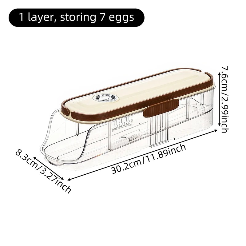 Automatic Rolling Egg Storage Box – Refrigerator Egg Organizer Rack