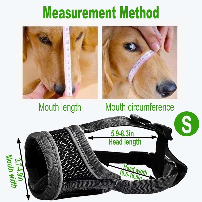 Breathable Mesh Dog Muzzle Soft Mesh Adjustable Puppy Muzzle Reflective