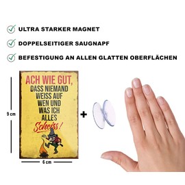 schilderkreis24 Funny Saying "ACH wie gut.." Magnet Decorative Fridge Magnet Humour Gift Idea Birthday Christmas 9 x 6 cm