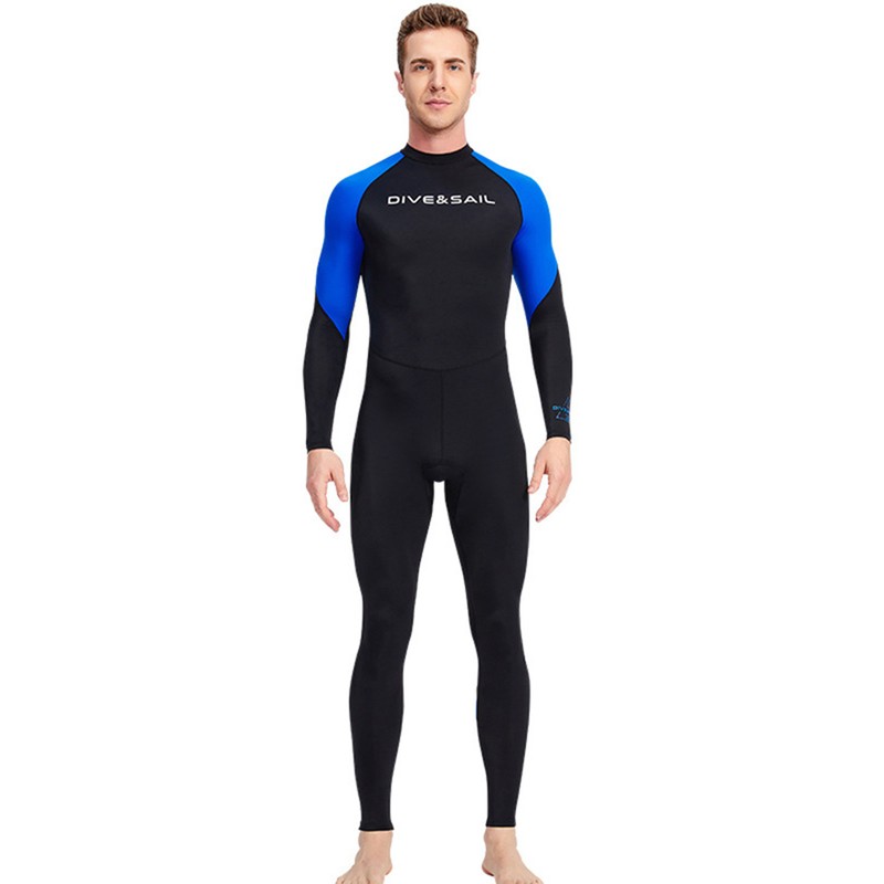 Men One Piece Swimsuit with Back Zipper Quick Dry Long