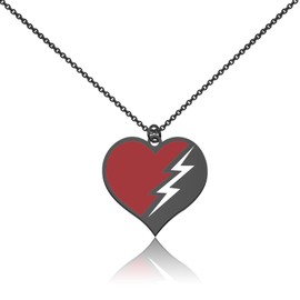 KEYCHIN Red Heart Symbol Necklace Jay ＆ Mal Fans Gifts Queen OfHeart Jewelry Evil Queen Merchandise, Large, Stainless Steel, stainless steel