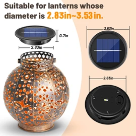 4 Pack Solar Lights Replacement Top,2.83-3.53 inch Light Parts for Lantern