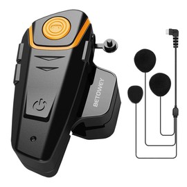 BETOWEY BT-S2 Motorcycle Communication System Headset 1000 m Helmet Intercom Bluetooth Motorcycle Helmet Headphones Hands-Free Kit - 1 Piece with Soft Microphone