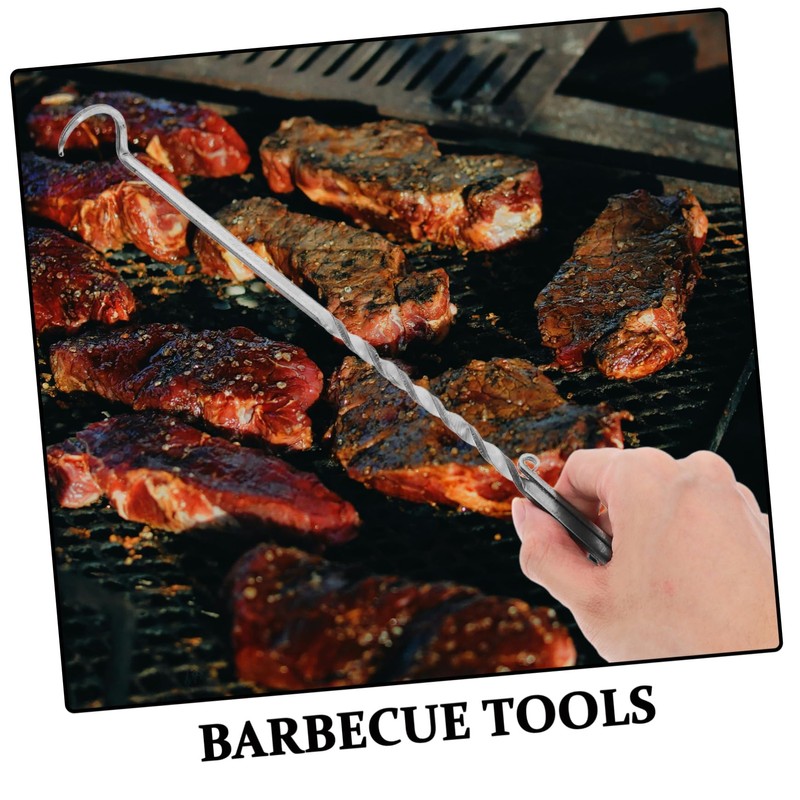 Mipcase Stainless Steel Meat Hook Flipper BBQ Food Turner with