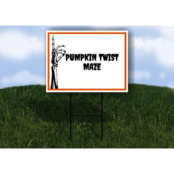 PUMPKIN TWIST MAZE Halloween Skeleton UP ARROW 1 Single Sided