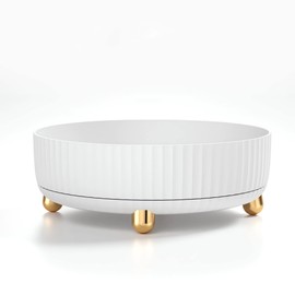 YTNCO Kitchen Organiser Lazy Susan Turntable Cupboard Storage with Nice Exterior Design for Kitchen Storage & Organization, 9 Inch (Pearl White)
