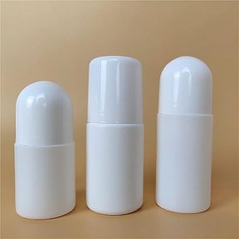 WsjiaboFux 4 Pcs White Plastic 30ml 1oz Empty Refillable Plastic Roller Bottle Roll On Bottles Rollerball Bottles Containers for Essential Oil Roller Bottles Refillable Containers