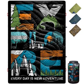 RIOYALO Puffy Camping Blanket Waterproof Backpacking Hiking Wearable Washable XL