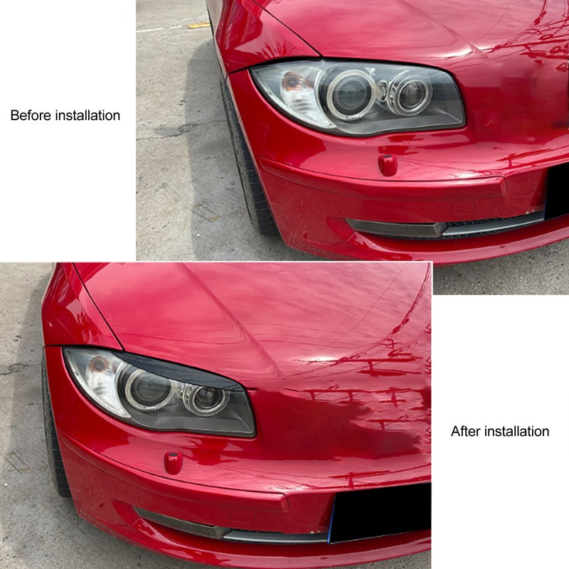 2 Pcs Headlight Eyebrow Front Left Right Light Eyelid Trim