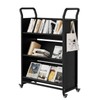 GarveeHome Book Cart, V-Shaped Metal Rolling Cart with 4 Lockable