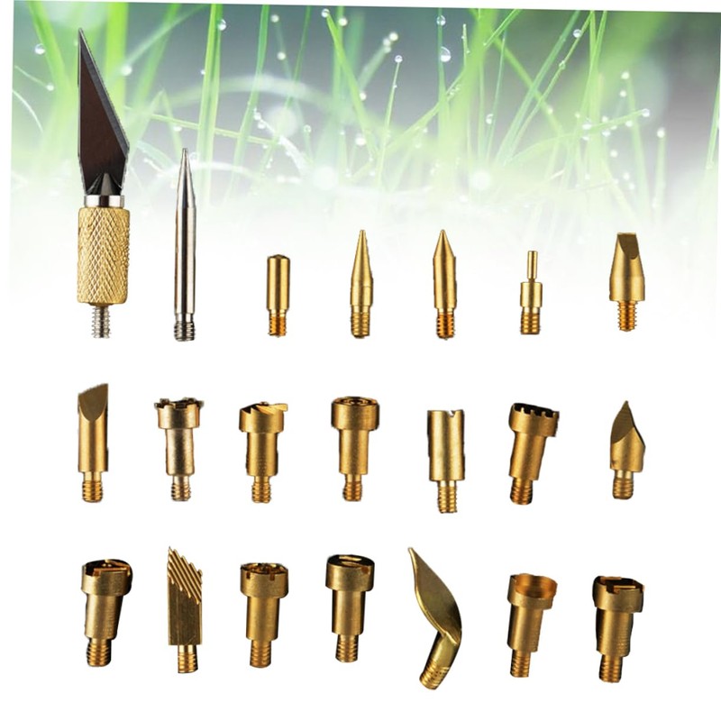 OSALADI 22PCS Copper Soldering Iron Tips Set for Pyrography Leather