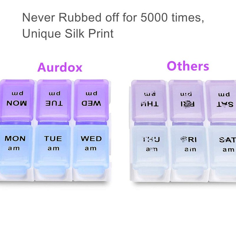 Twice a Day Detachable Weekly Pill Organizer with AM/PM Compartments