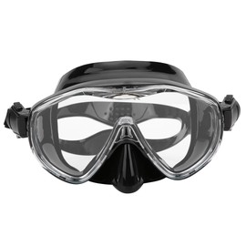 Adult Diving Goggles Face Shield Glasses Silicone Professional Snorkeling EquipmentsMK‑101  Black