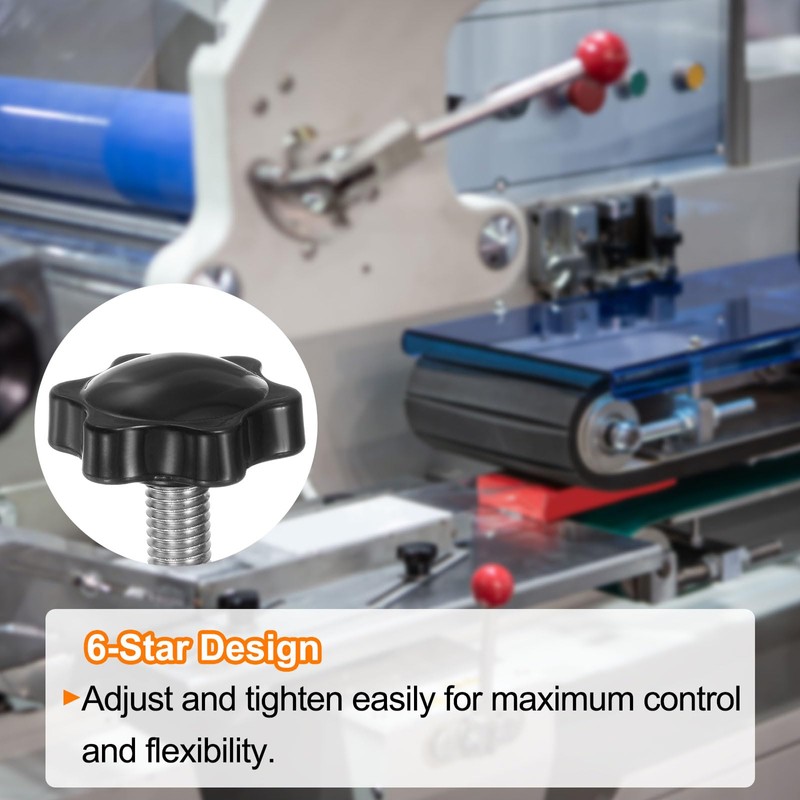 sourcing map 2pcs Star Knobs M8 x 40mm 304 Stainless