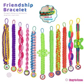 NIUBER Friendship Bracelet Kit for Girls 8-12,DlY Friendship Bracelet Making Kits for 6 7 8 9 10 11 12 Years Old Girls,Birthday Christmas Holiday Gifts Ideas for Kids Aged 6+(112PCS, Pink)