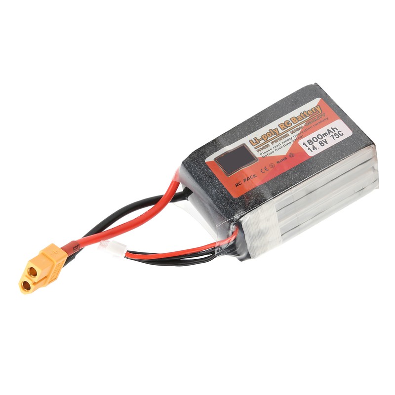 14.8V 1800mAh 4S 75C Lipo Battery Pack with XT60 Plug