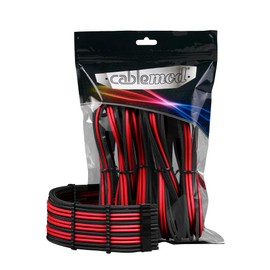 CableMod Pro ModFlex Sleeved 12V-2x6 12VHPWR StealthSense Cable Extension Kit (Black + Red, 16-pin to Triple 8-pin)