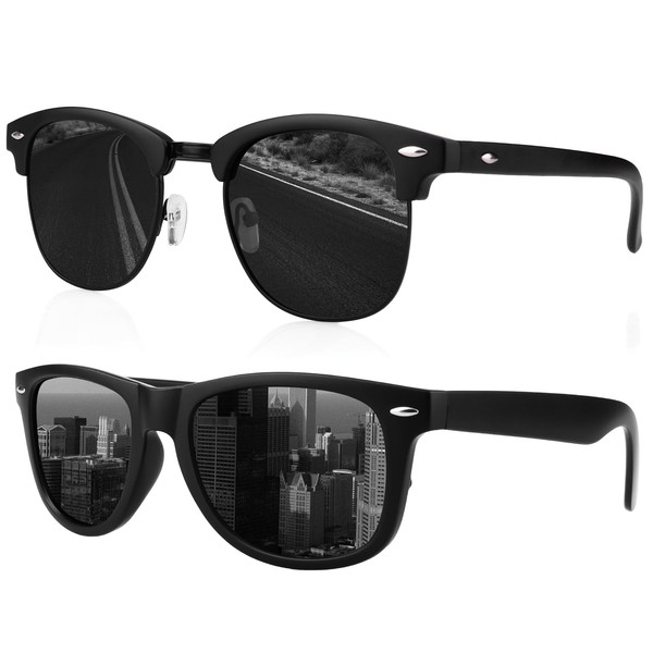 FIMOSON 2 Packs Sunglasses for Men Women Polarized Sun Glasses