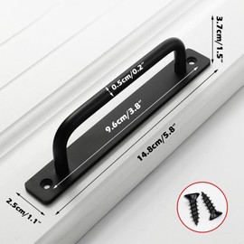 Zydiwo 4Pcs Door Pull Handle Aluminium Alloy Barn Door Handles Modern Handles Barn Door Pull Handles with Screws for Cabinet Door Barn Wooden Doors (148mm)